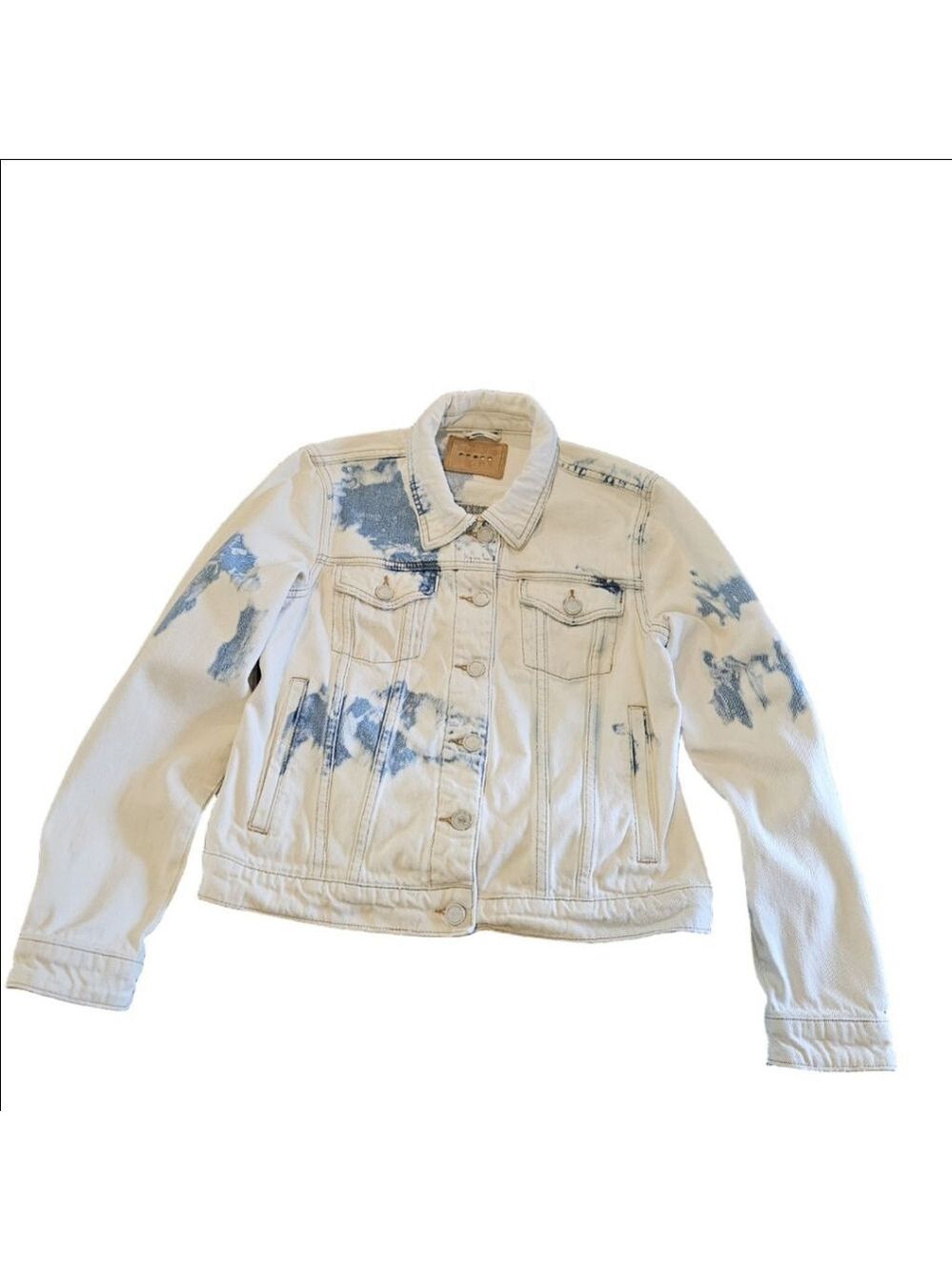 Women's BLANKNYC White & Blue Tie-Dye Jean Jacket S